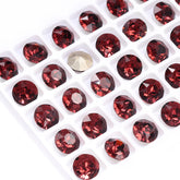 Burgundy Gemstone Flower Shape High Quality Glass Pointed Back Fancy Rhinestones WholesaleRhinestone